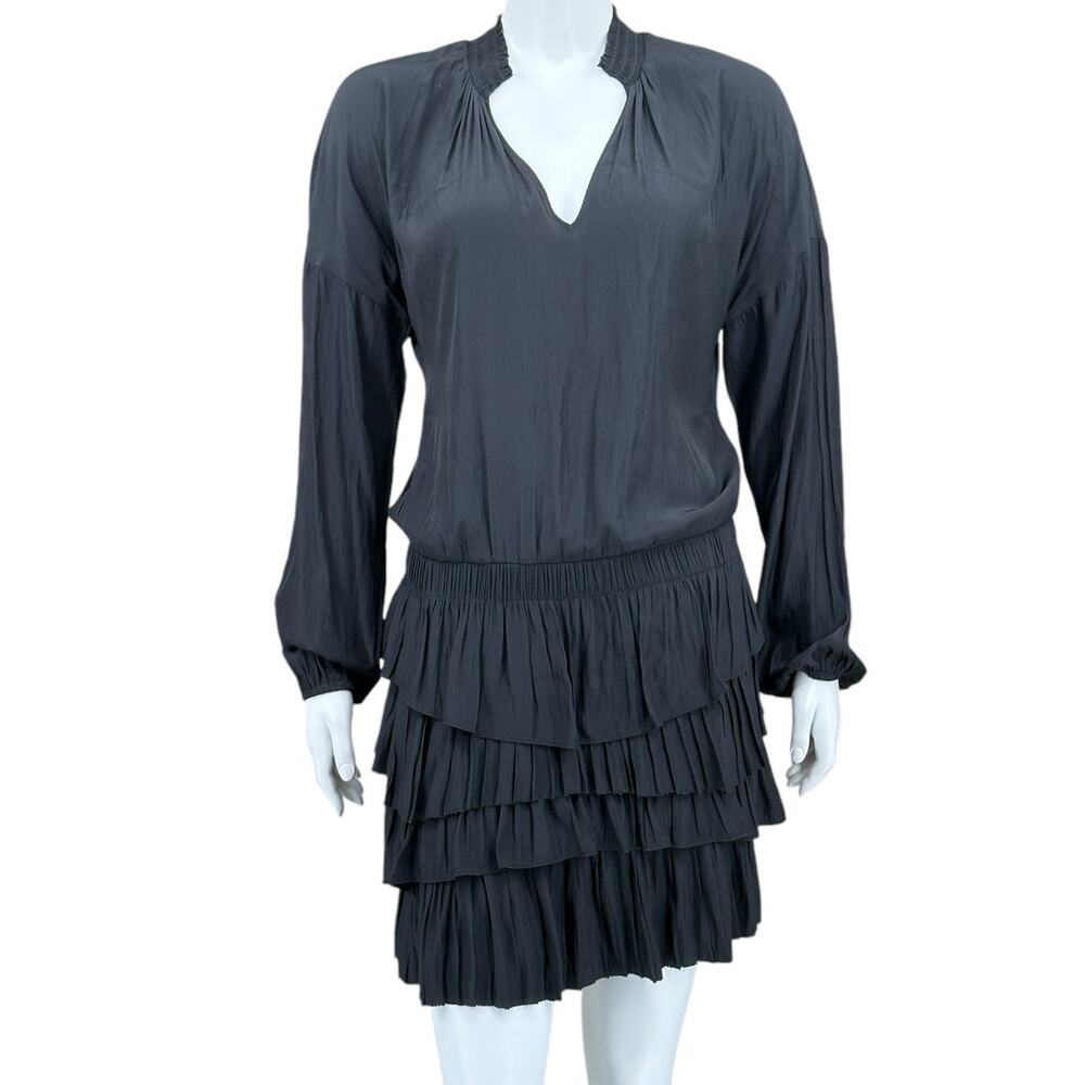 Ramy Brook Dress Women XS Black Juno Tiered Mini Pullover Party Cocktail LBD NWT